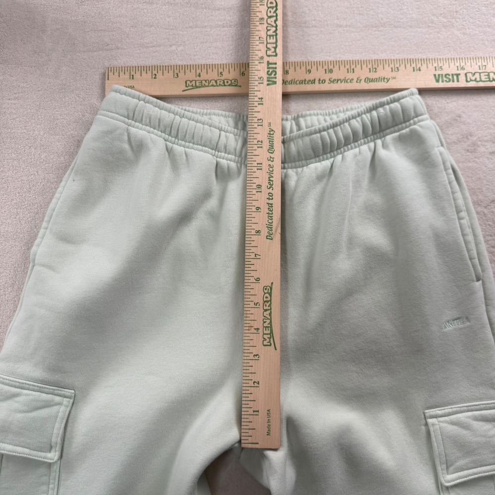 Aritzia Sweatfleece Mega Cargo Sweatpants Sage Green M Cozy Premium - Picture 3 of 8